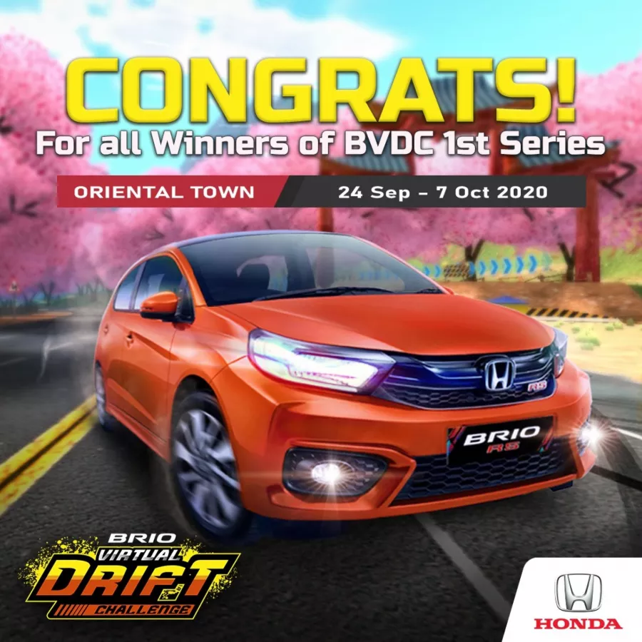 Diikuti Lebih dari 3600 Peserta, Honda Umumkan Juara dari Brio Virtual Drift Challenge Seri Pertama