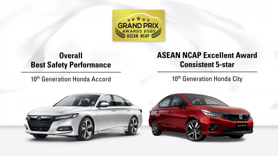 Honda Accord & Honda City Raih Empat Penghargaan Besar di ASEAN NCAP Grand Prix Awards 2020