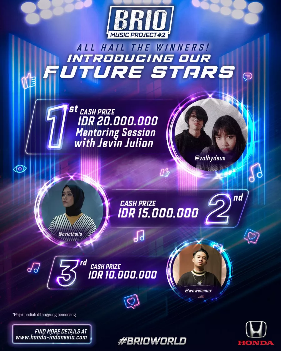 Honda Ajak Duo Pemenang Brio Music Project #2 Raih Mimpi Ciptakan Jingle Musik Baru Honda Brio