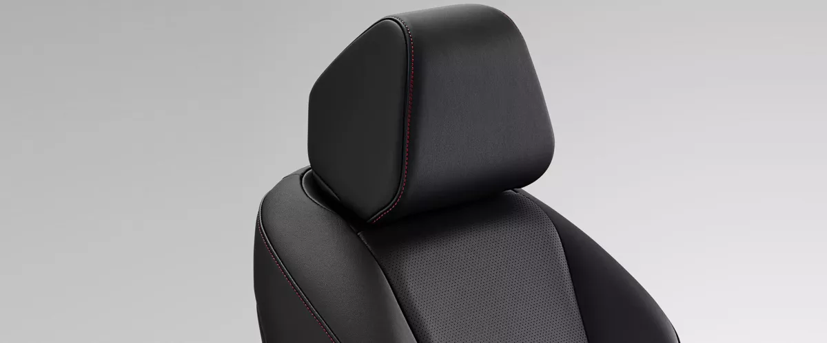 Leather-Trimmed Seat with Red Stitches