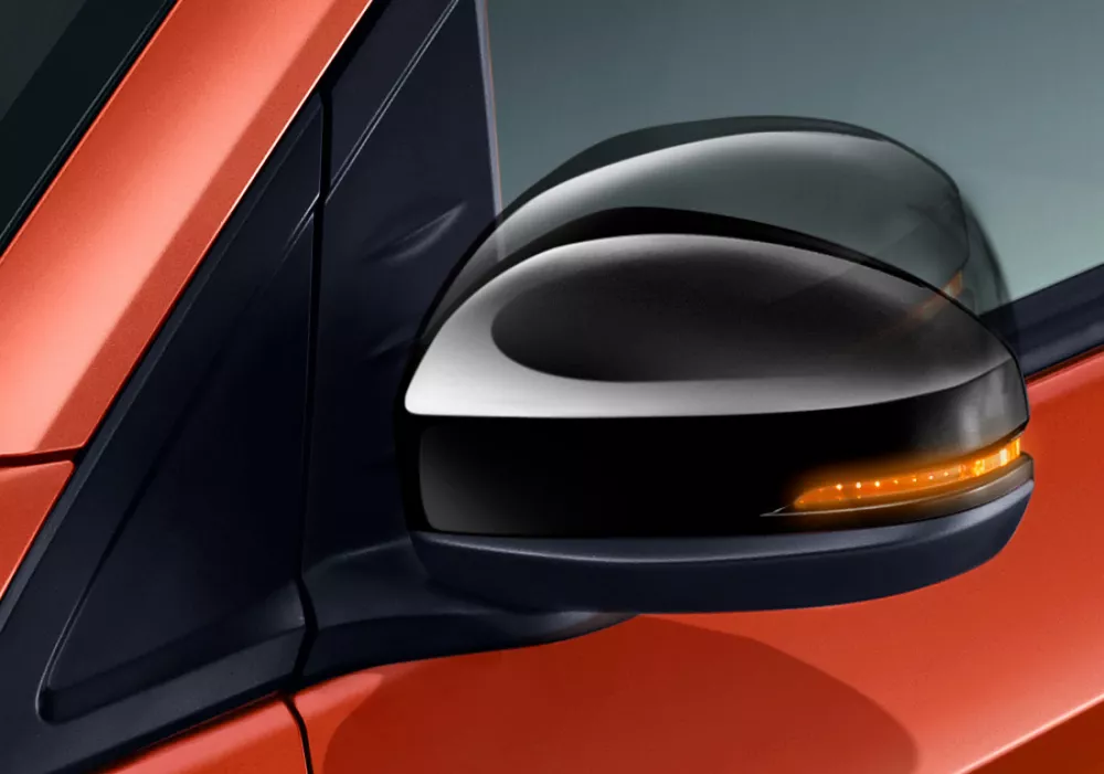 New Power Retractable Black Door Mirror with LED Turning Signal