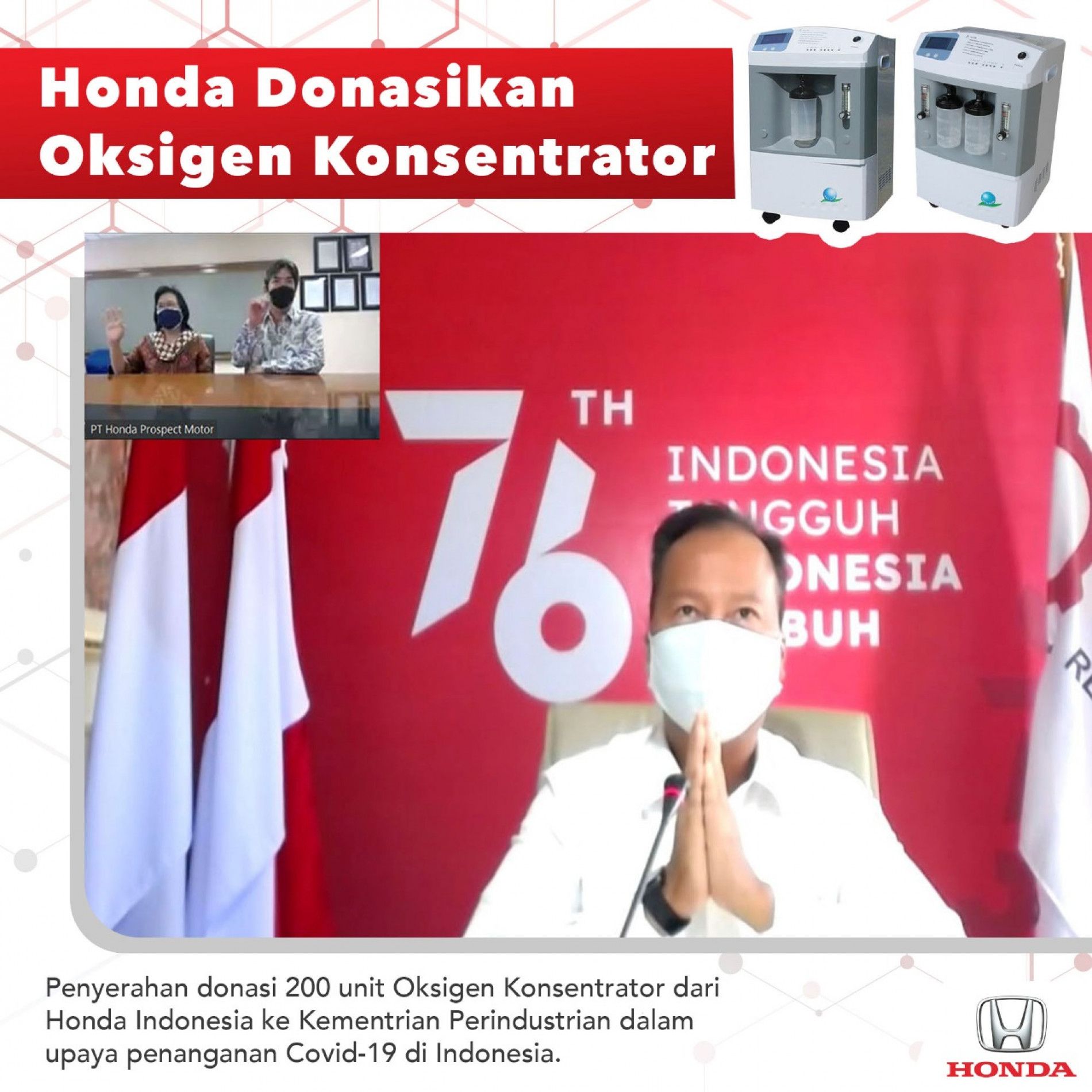 Honda Sumbangkan 0 Unit Konsentrator O Honda Indonesia